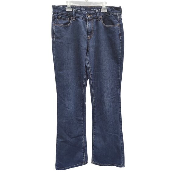 Sonoma Lifestyle Curvy Bootcut Midrise Dark Wash Fair Condition Size 10 (Medium) - Picture 1 of 8